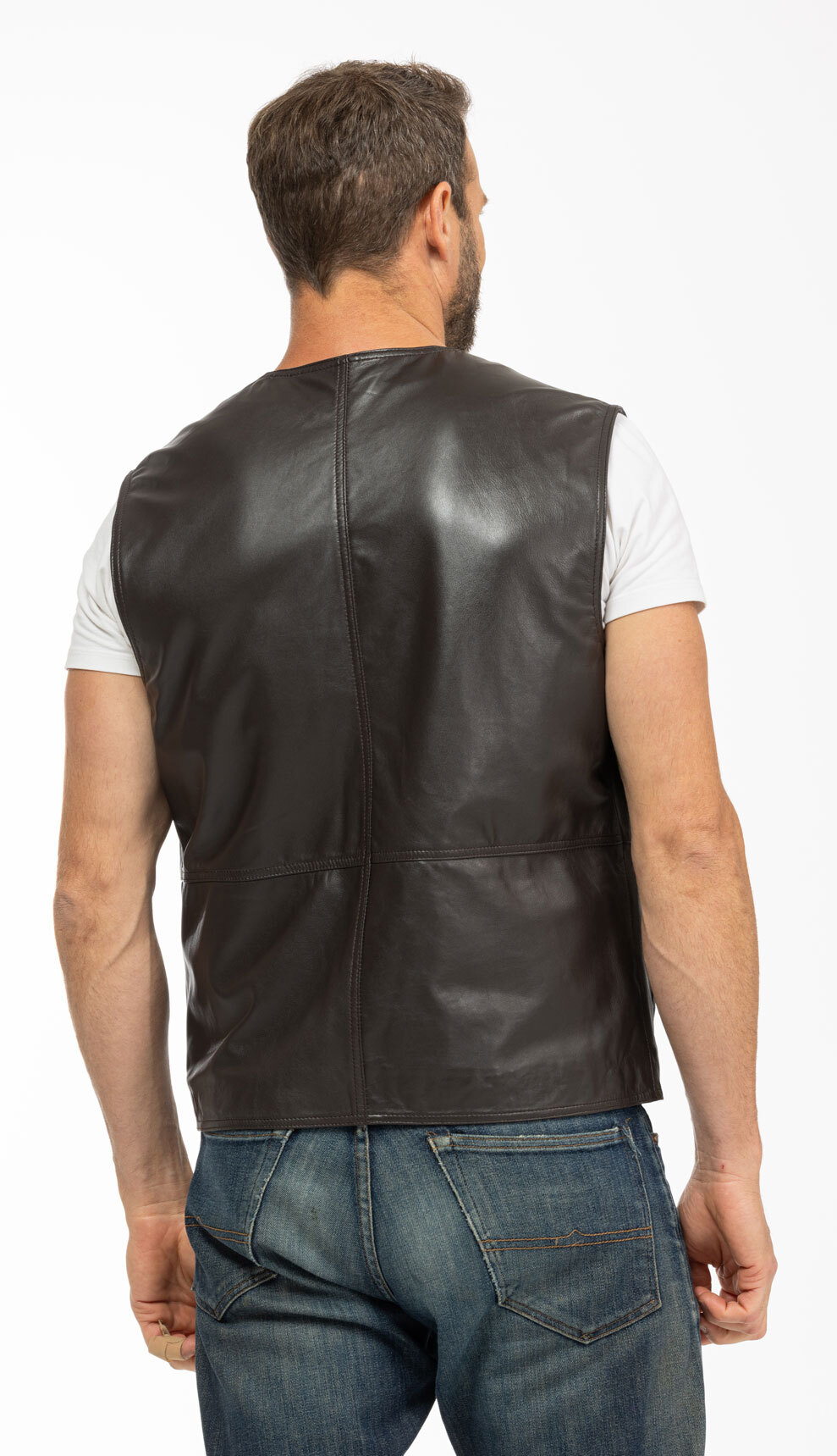 Vêtement en cuir Gilets Cuir  marron