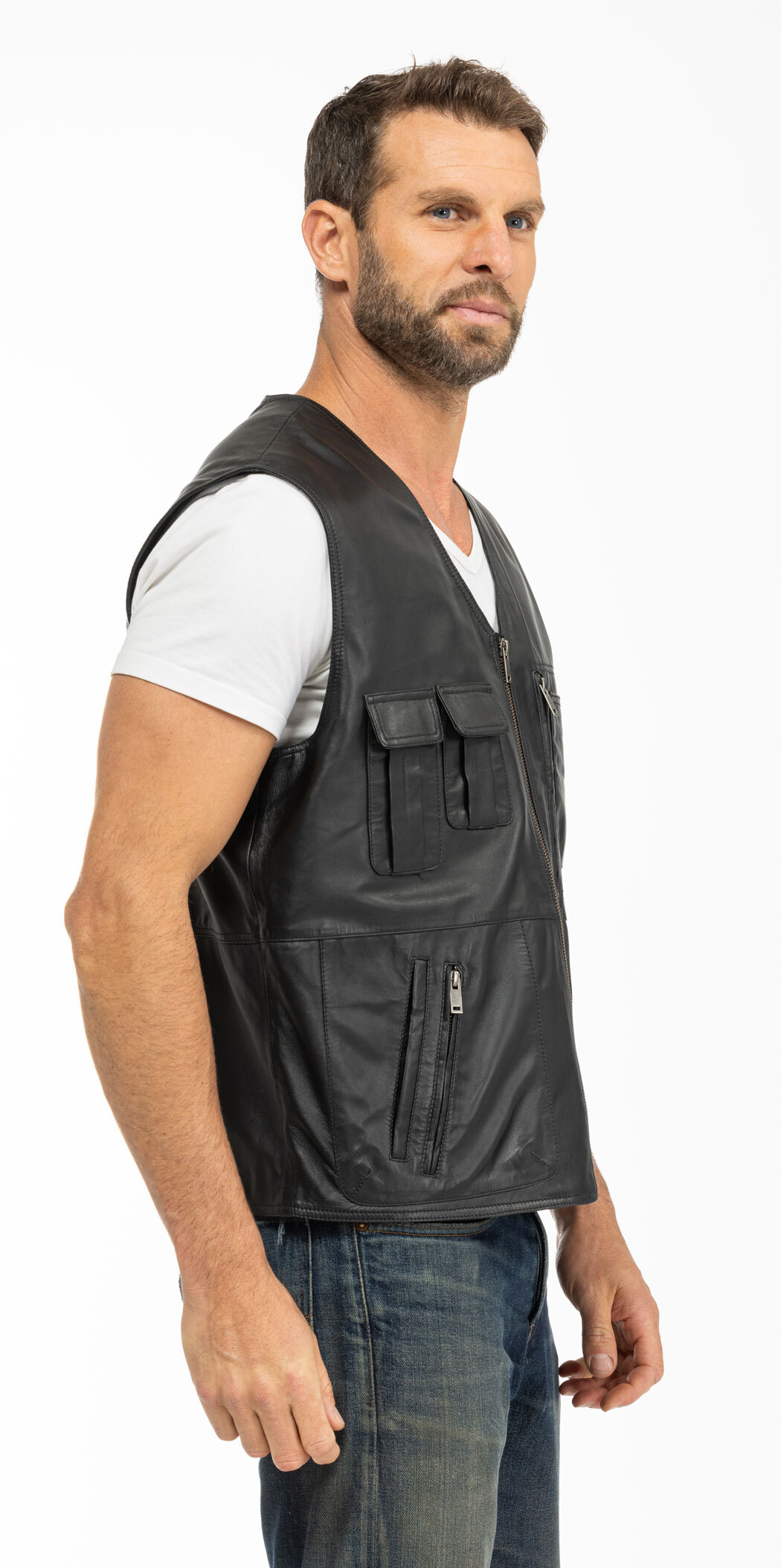Vêtement en cuir Gilets Cuir  noir