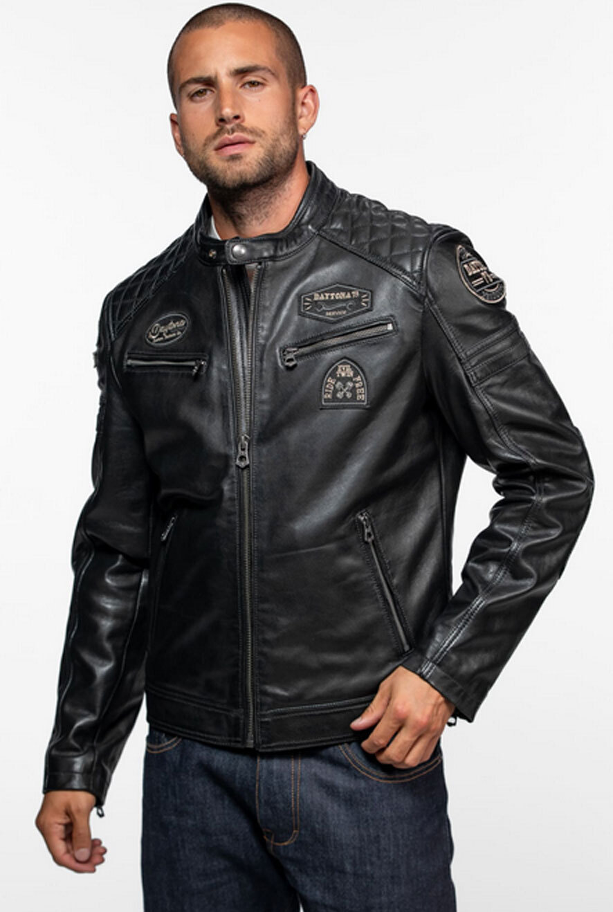 Vêtement en cuir Blousons cuir noir