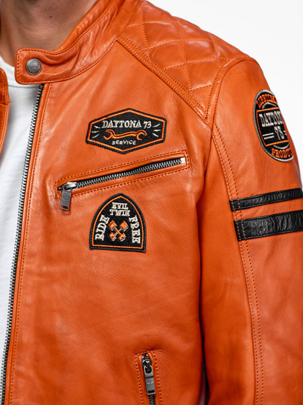 Vêtement en cuir Blousons cuir camel