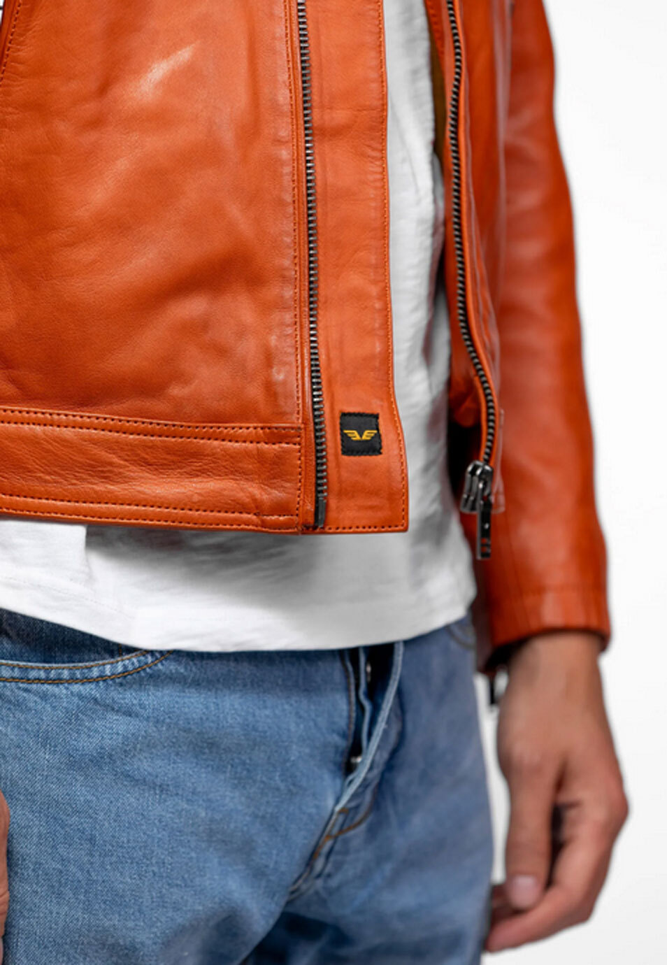 Vêtement en cuir Blousons cuir camel