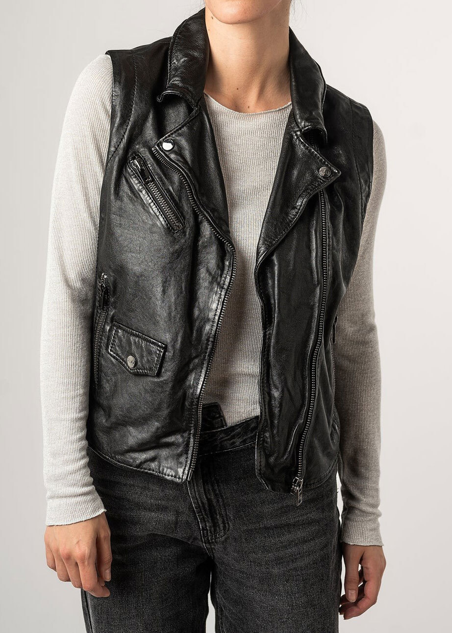 Vêtement en cuir Gilets cuir & fourrure  noir