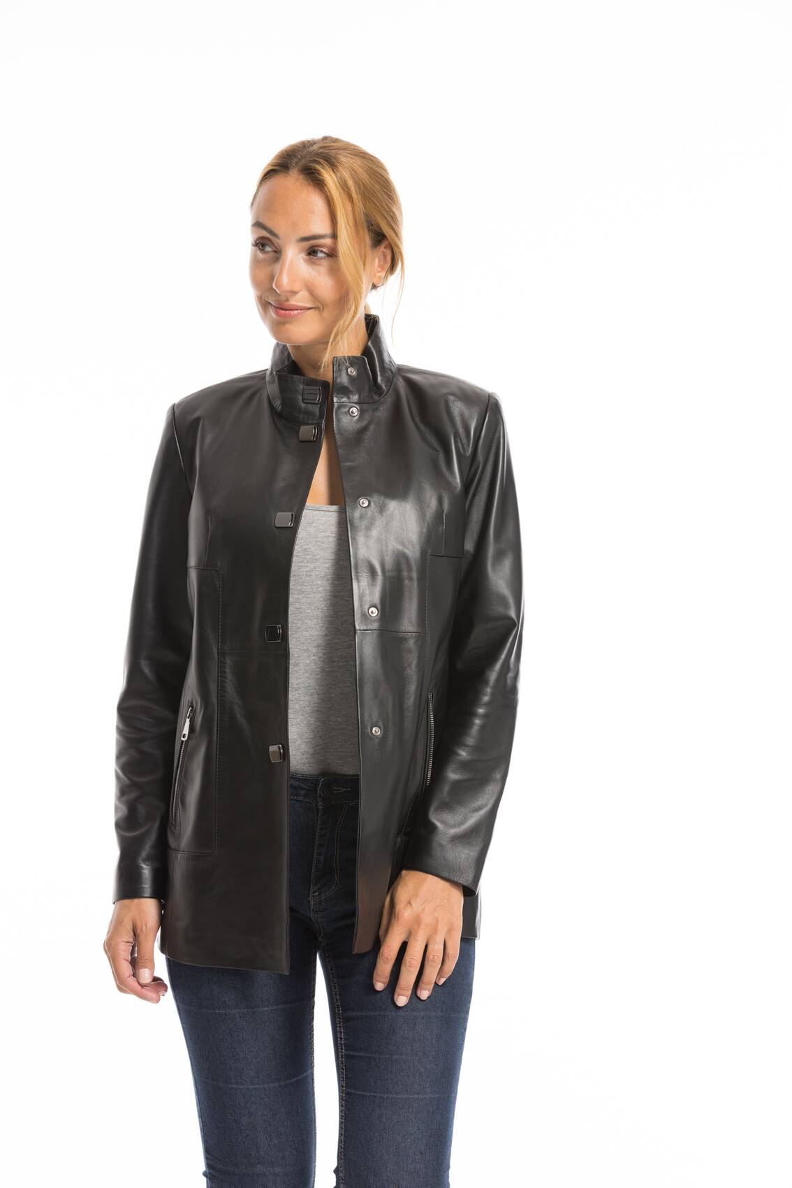 Vêtement en cuir Manteaux cuir noir