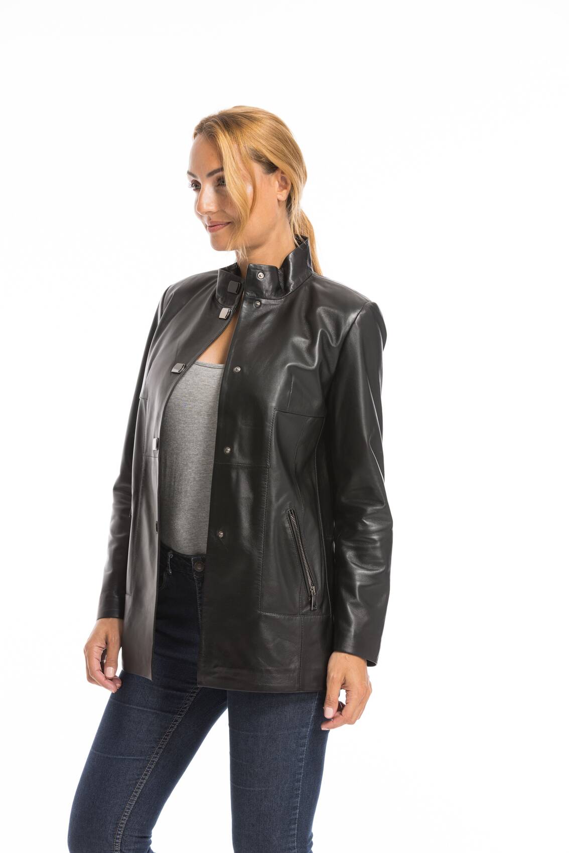 Vêtement en cuir Manteaux cuir noir