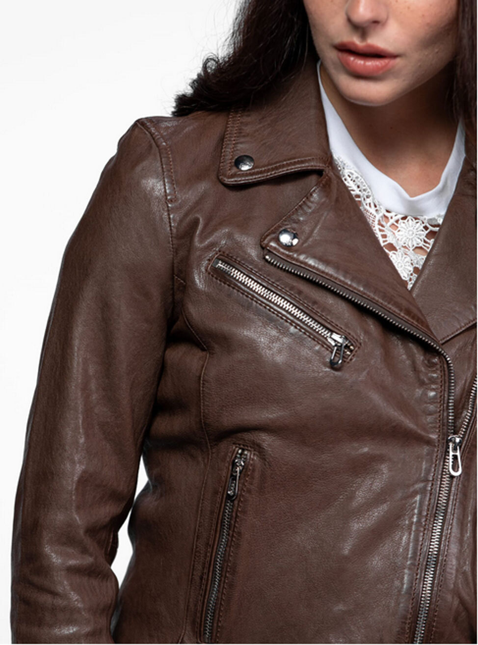 Vêtement en cuir Blousons cuir marron