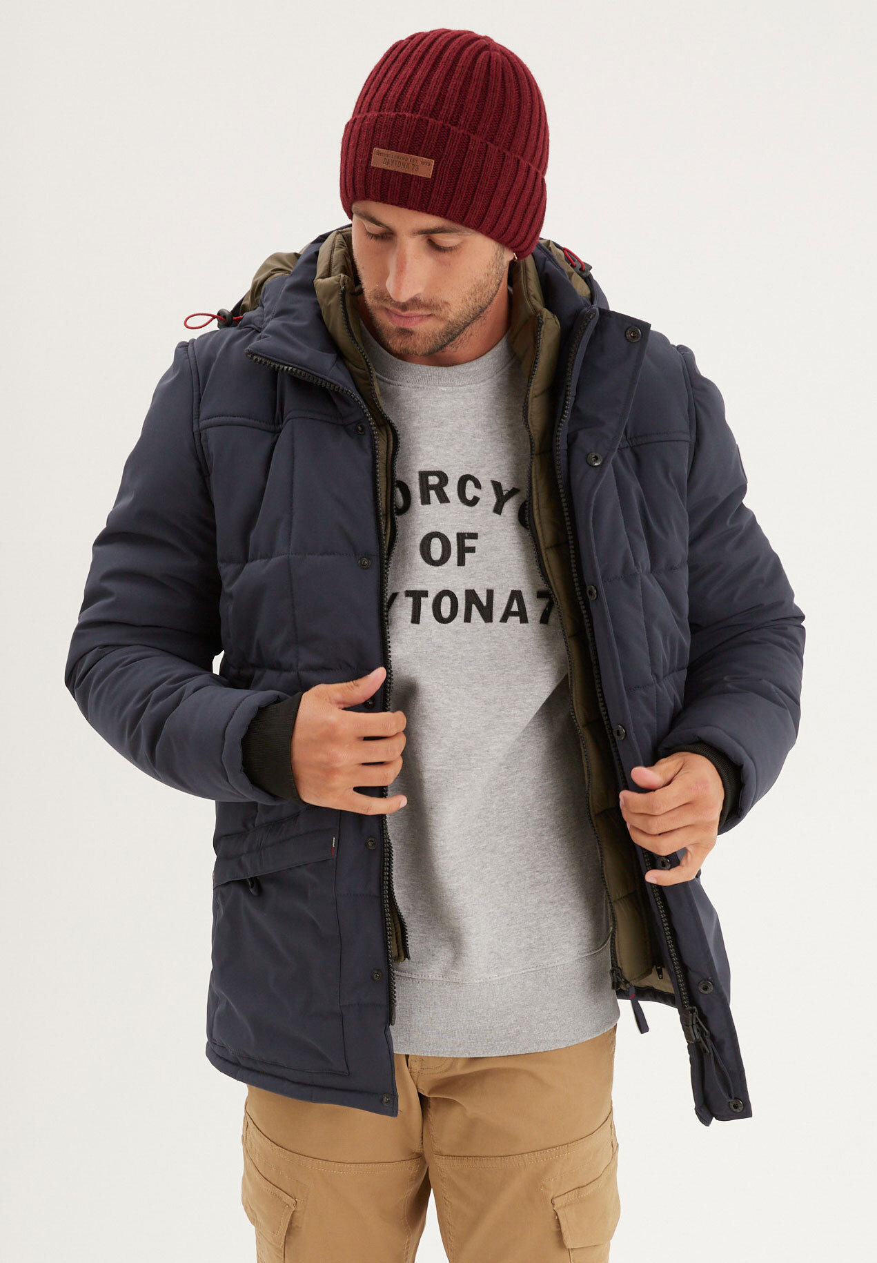 Vêtement en cuir Veste, parka & doudoune textile bleu