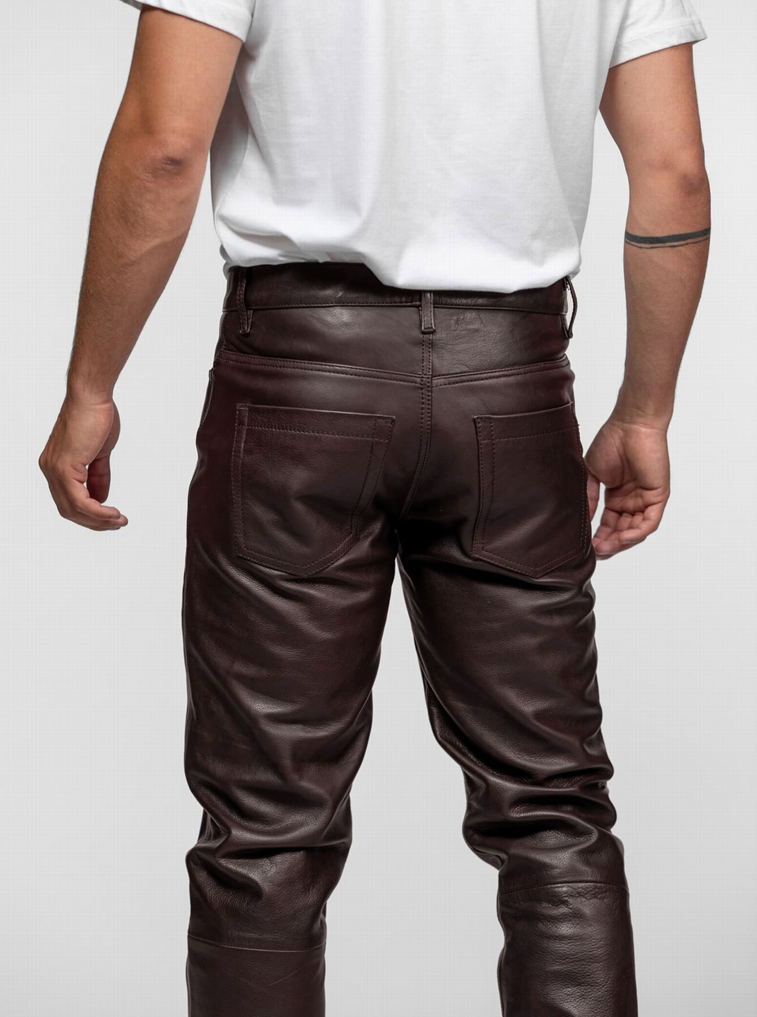 Vêtement en cuir Pantalons cuir marron