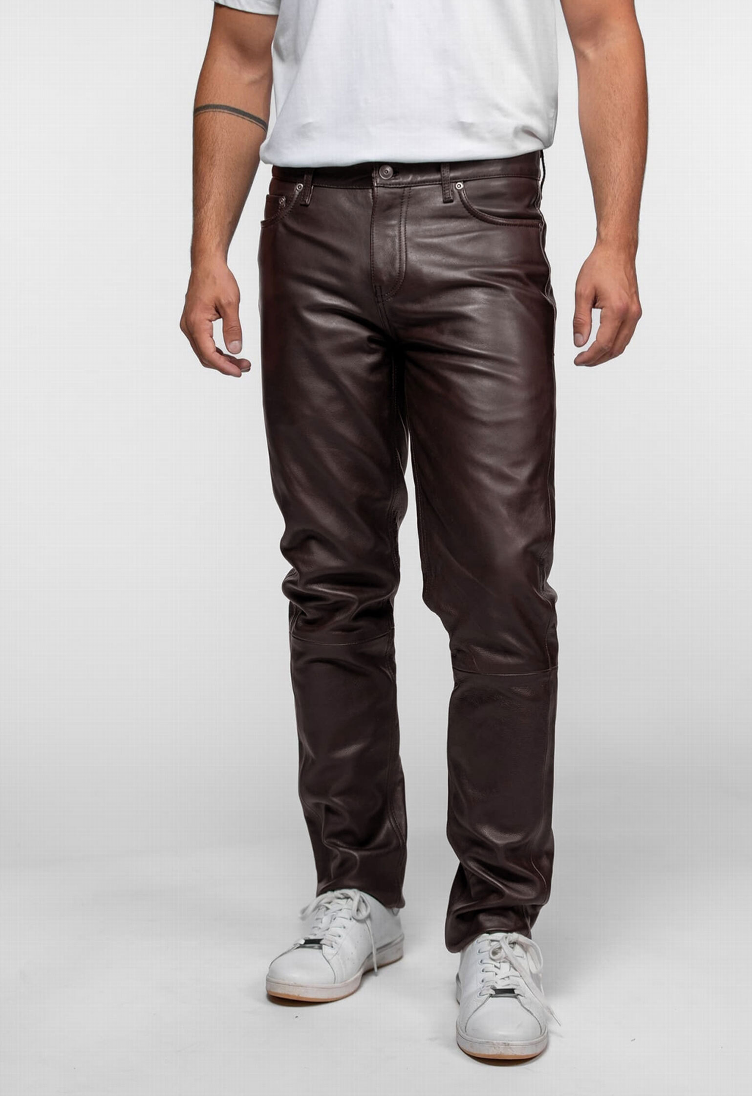 Vêtement en cuir Pantalons cuir marron
