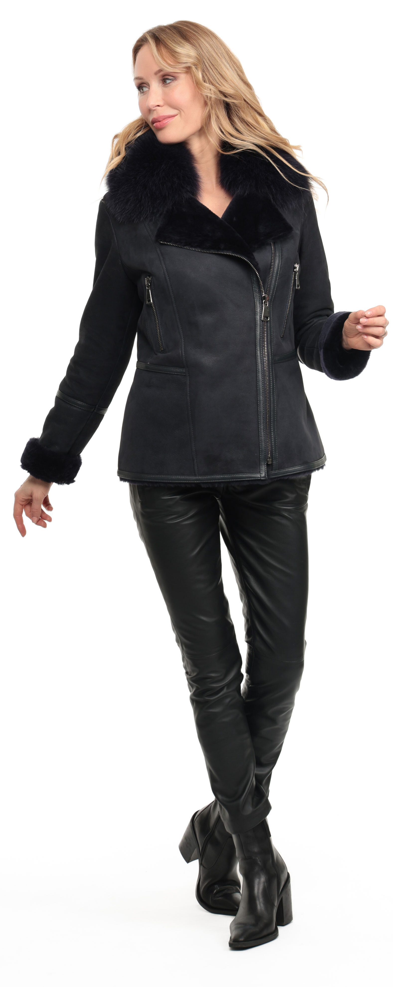 Vêtement en cuir Vestes cuir bleu