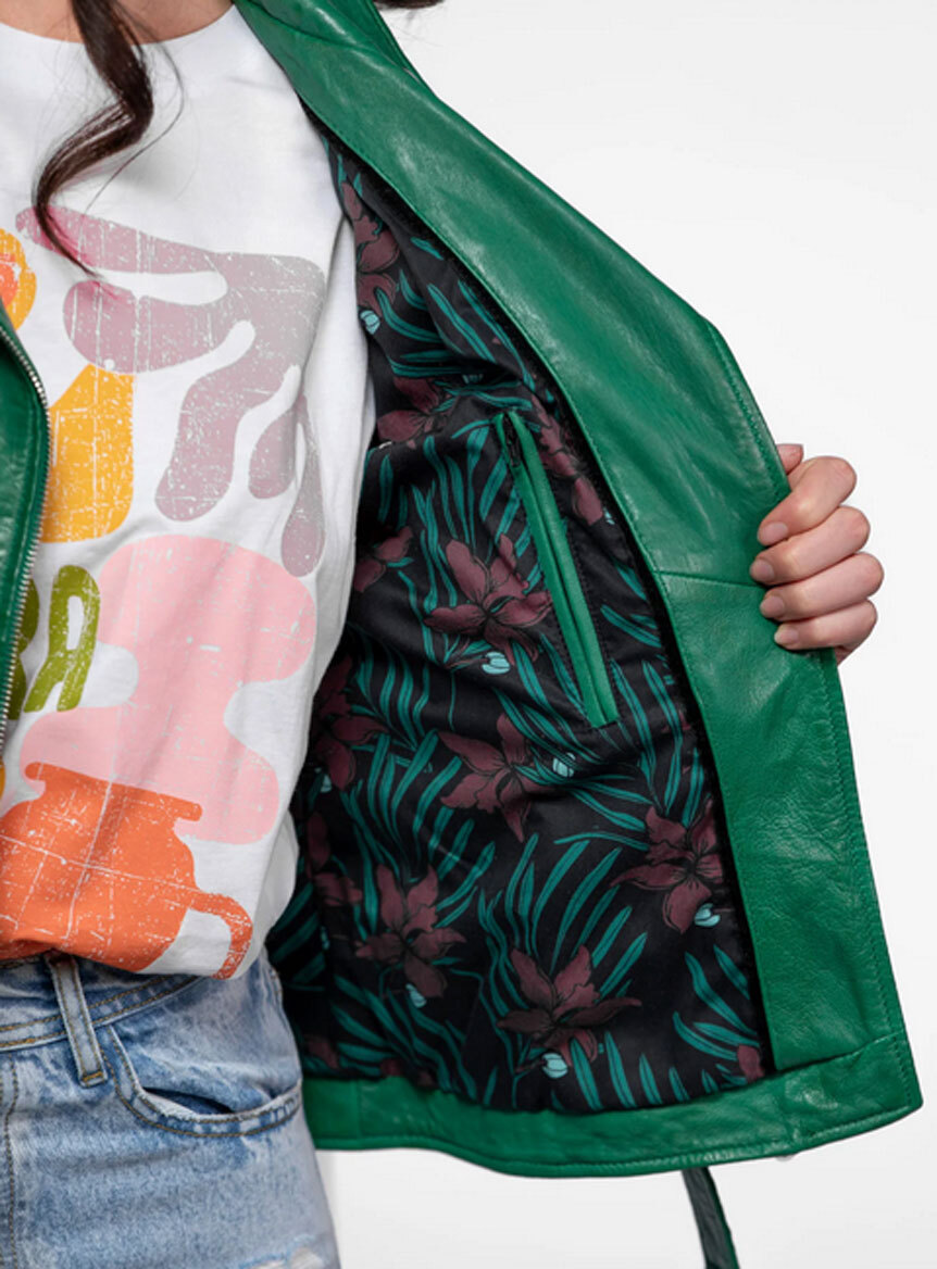 Vêtement en cuir Blousons cuir vert