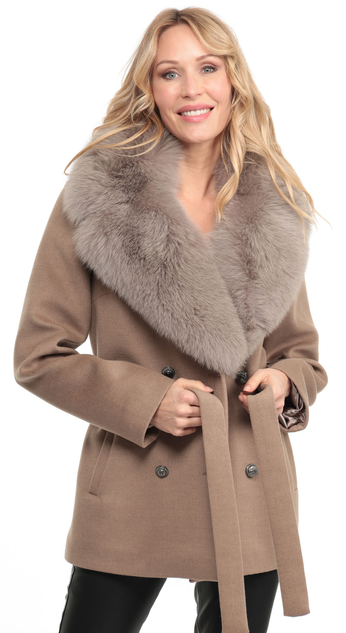 Vêtement en cuir Vestes cuir taupe