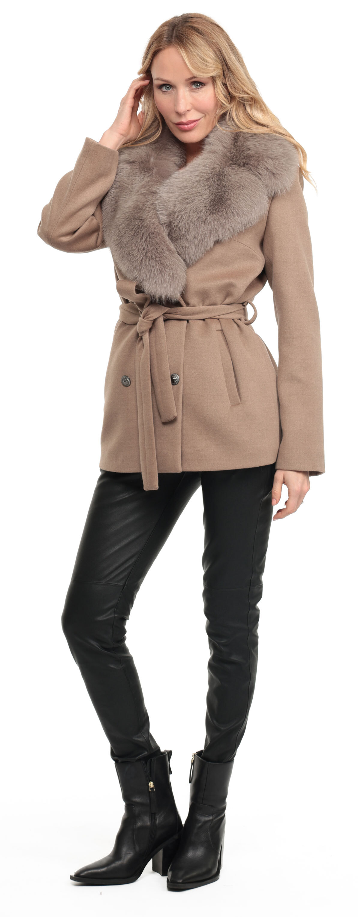 Vêtement en cuir Vestes cuir taupe