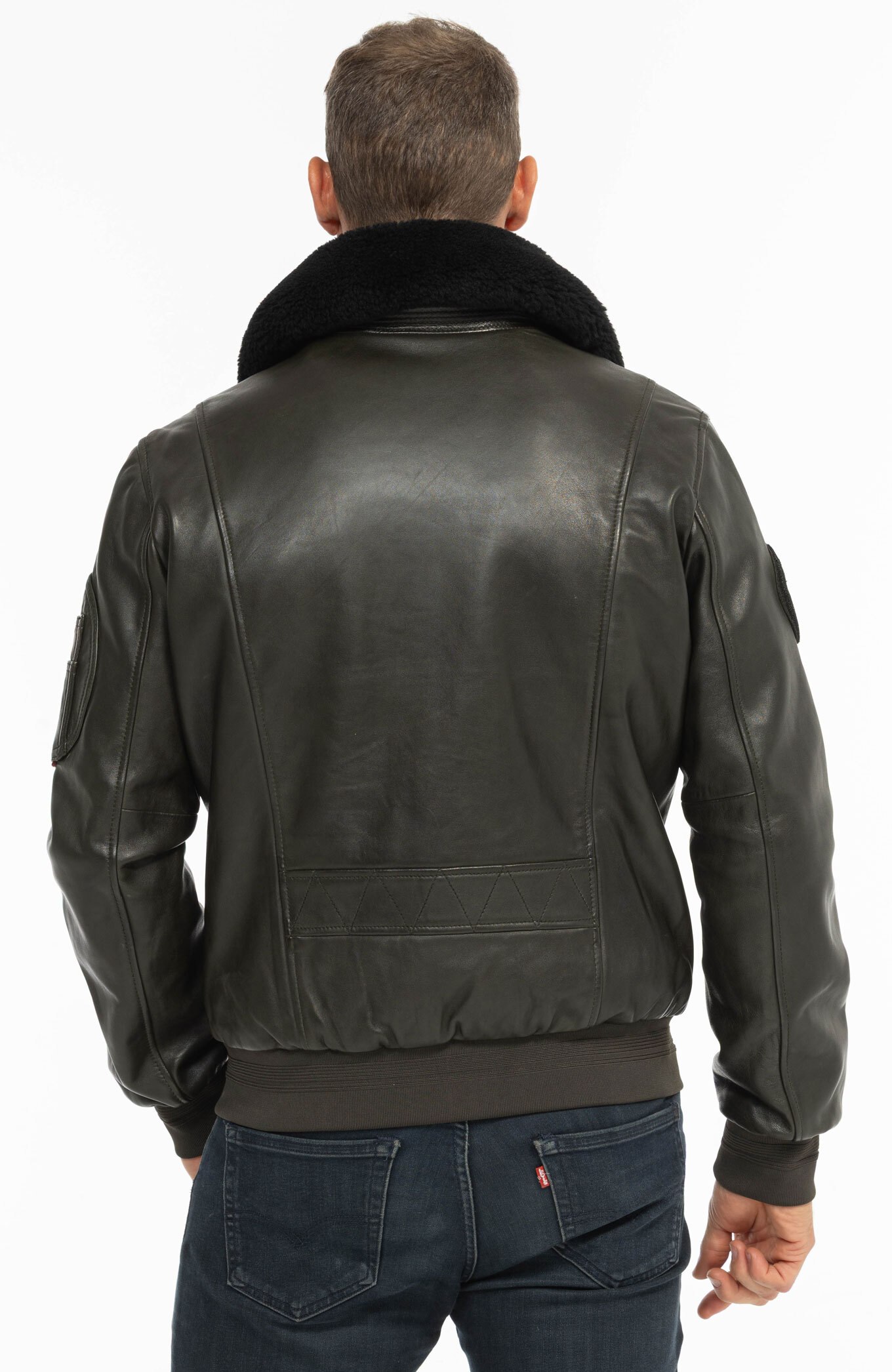 Vêtement en cuir Blousons cuir kaki