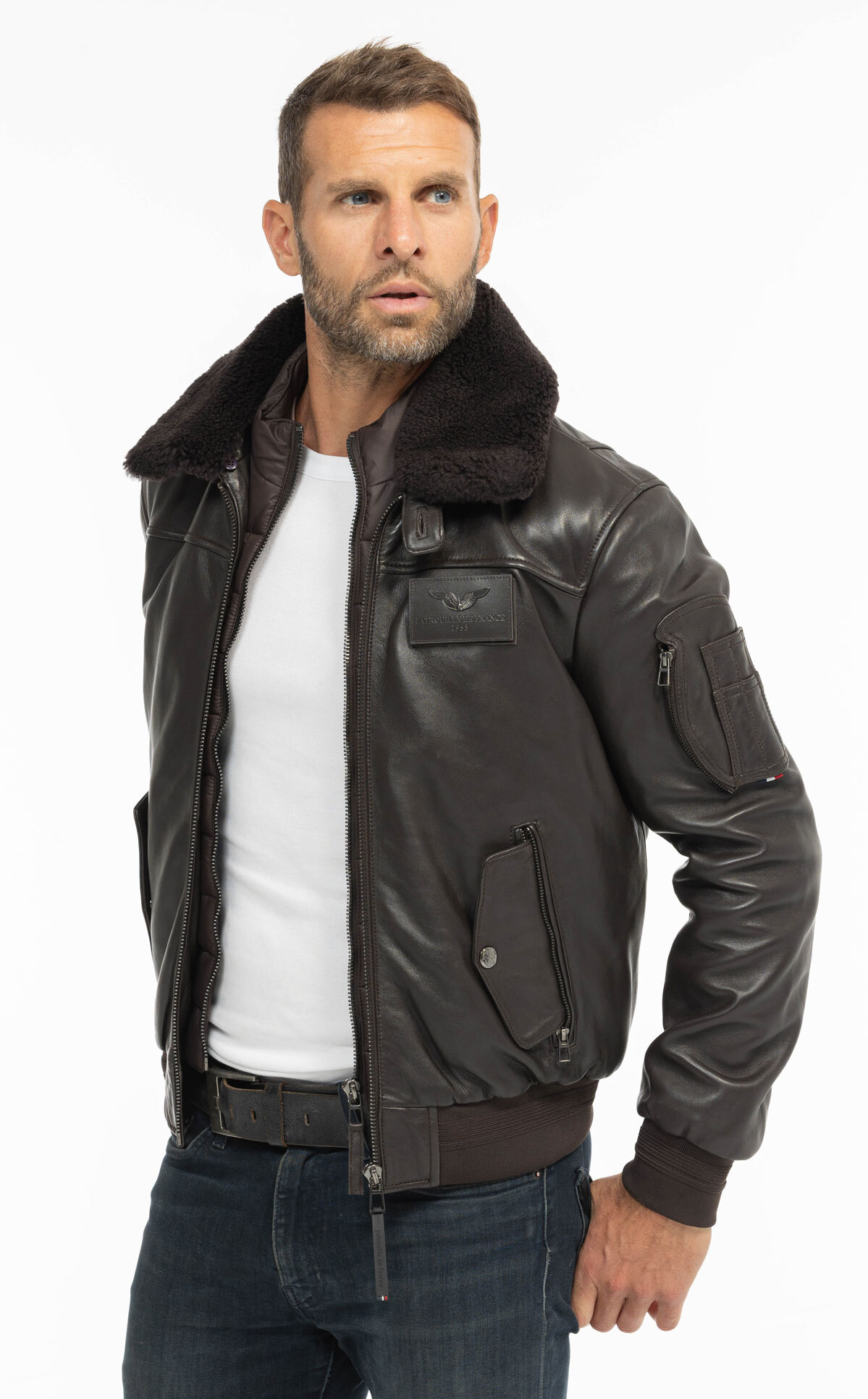 Vêtement en cuir Blousons cuir marron