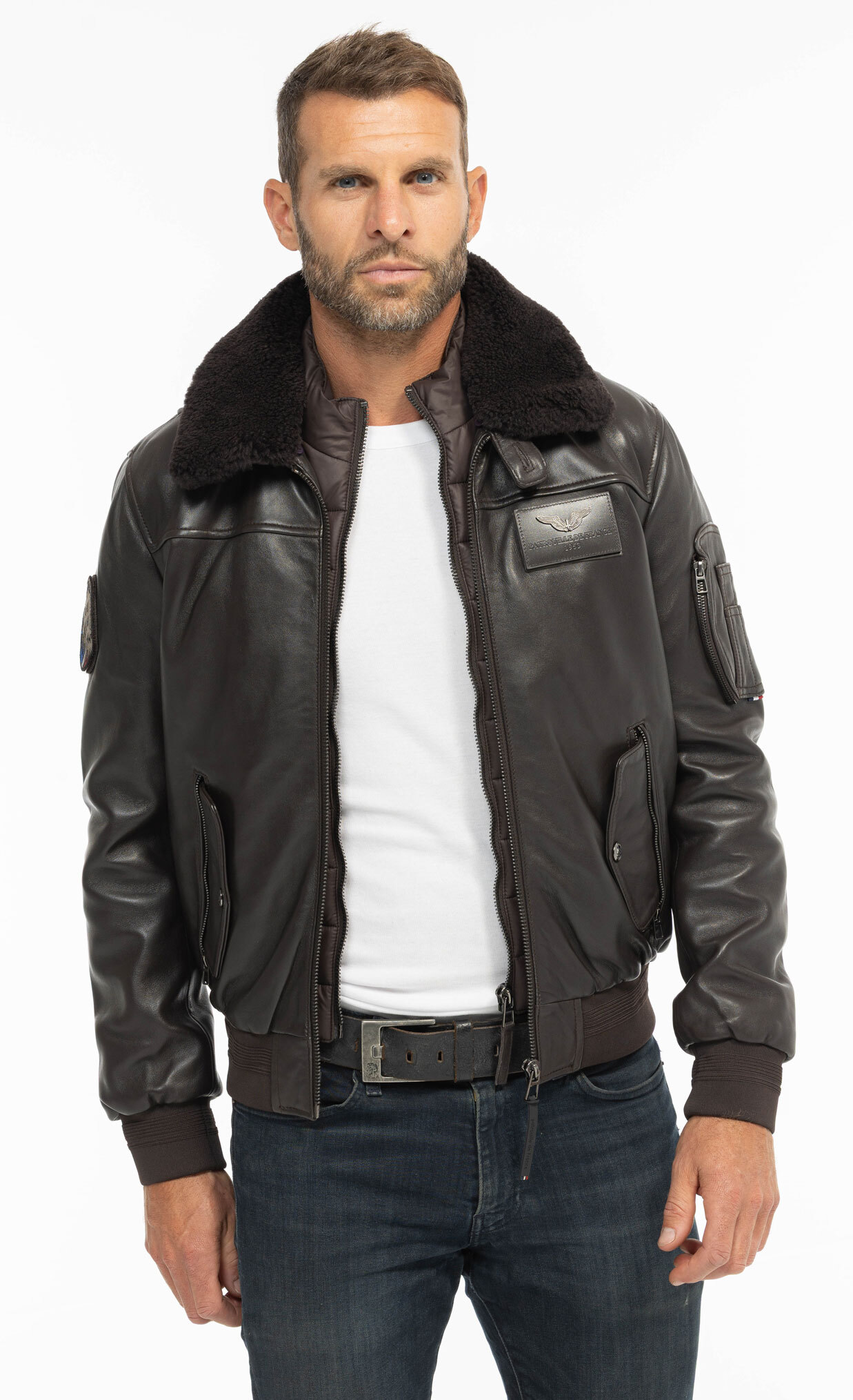 Vêtement en cuir Blousons cuir marron