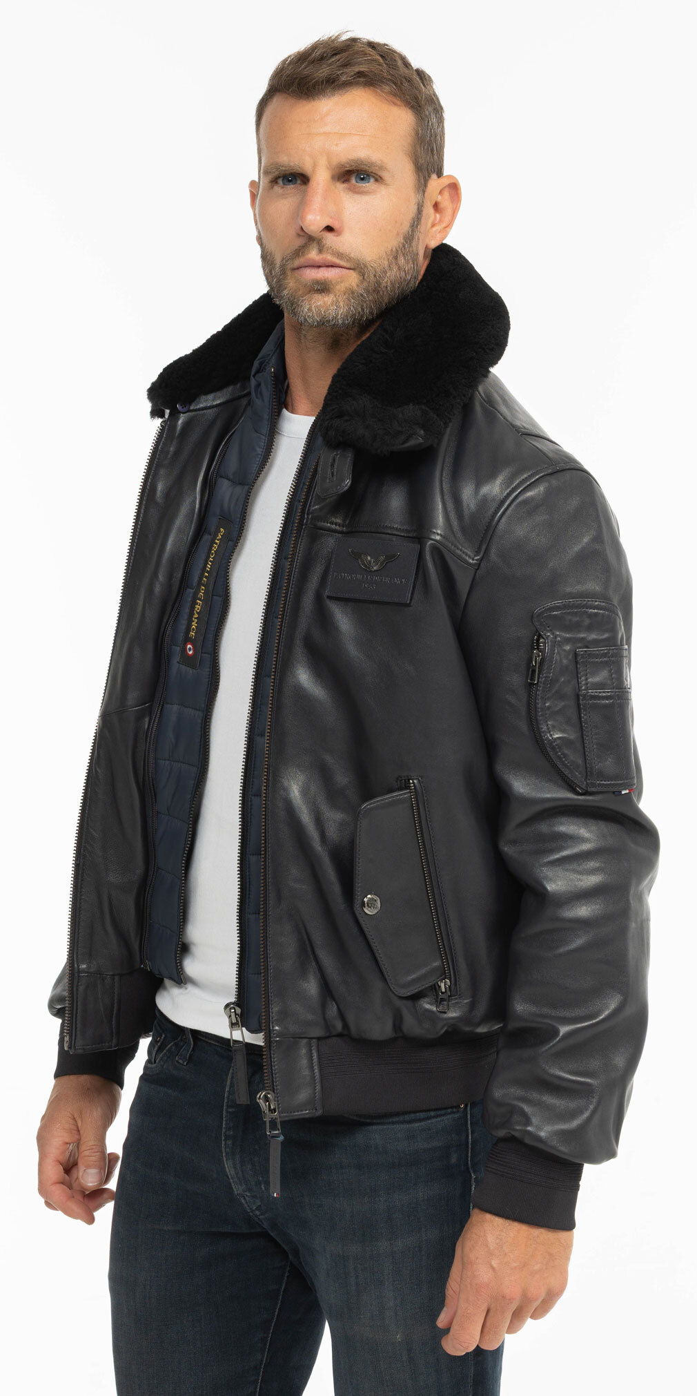 Vêtement en cuir Blousons cuir bleu