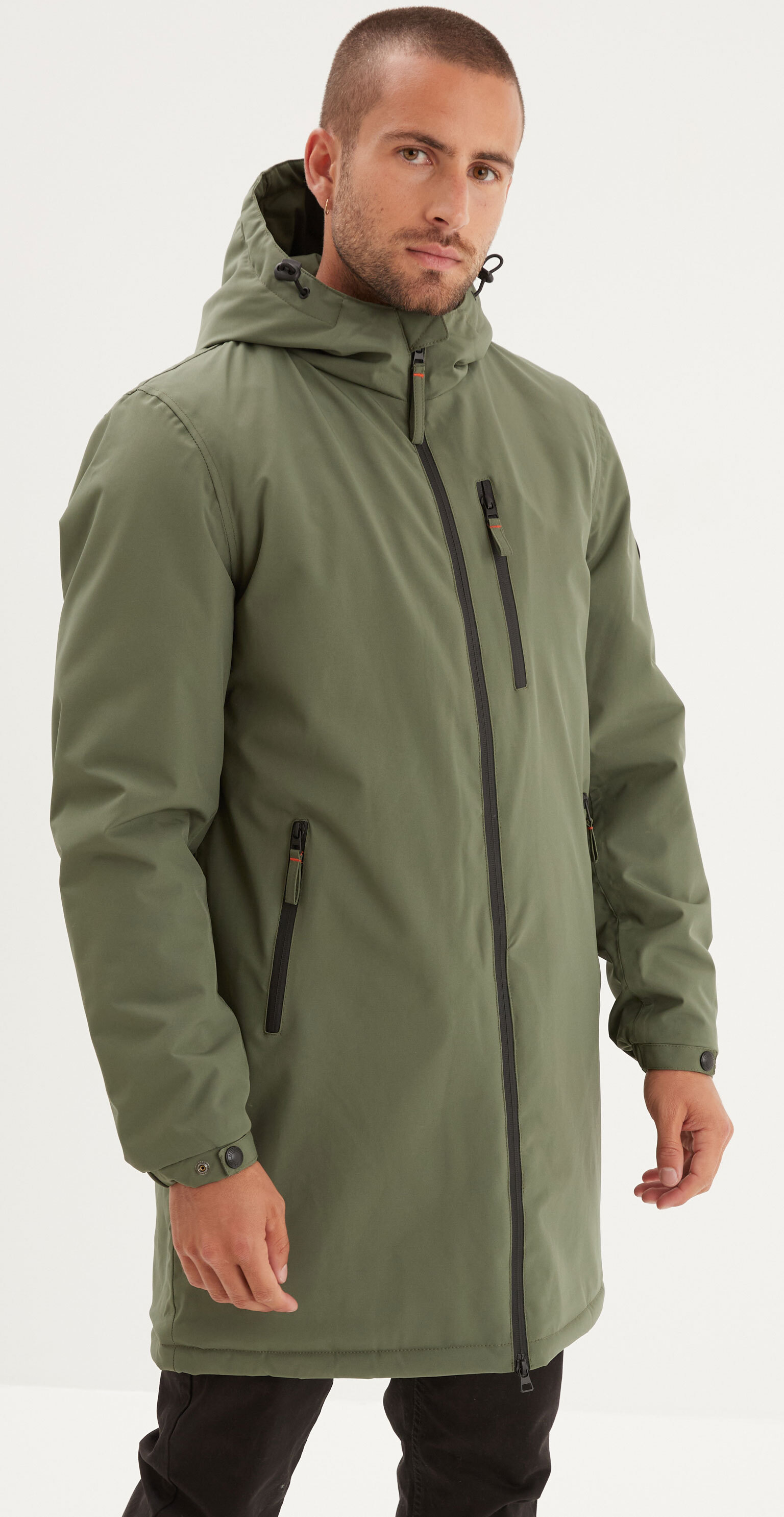 Vêtement en cuir Veste, parka & doudoune textile kaki