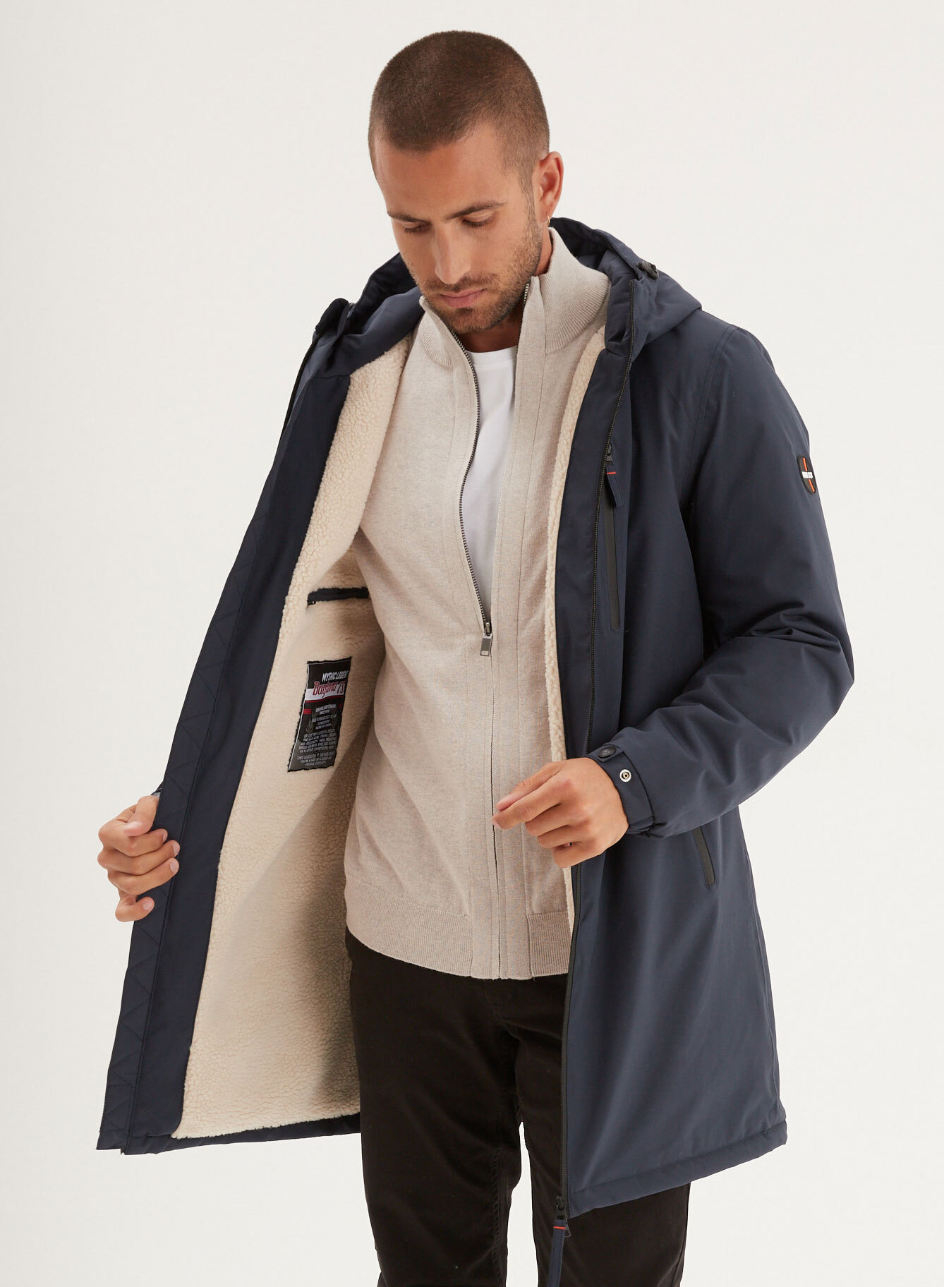 Vêtement en cuir Veste, parka & doudoune textile bleu