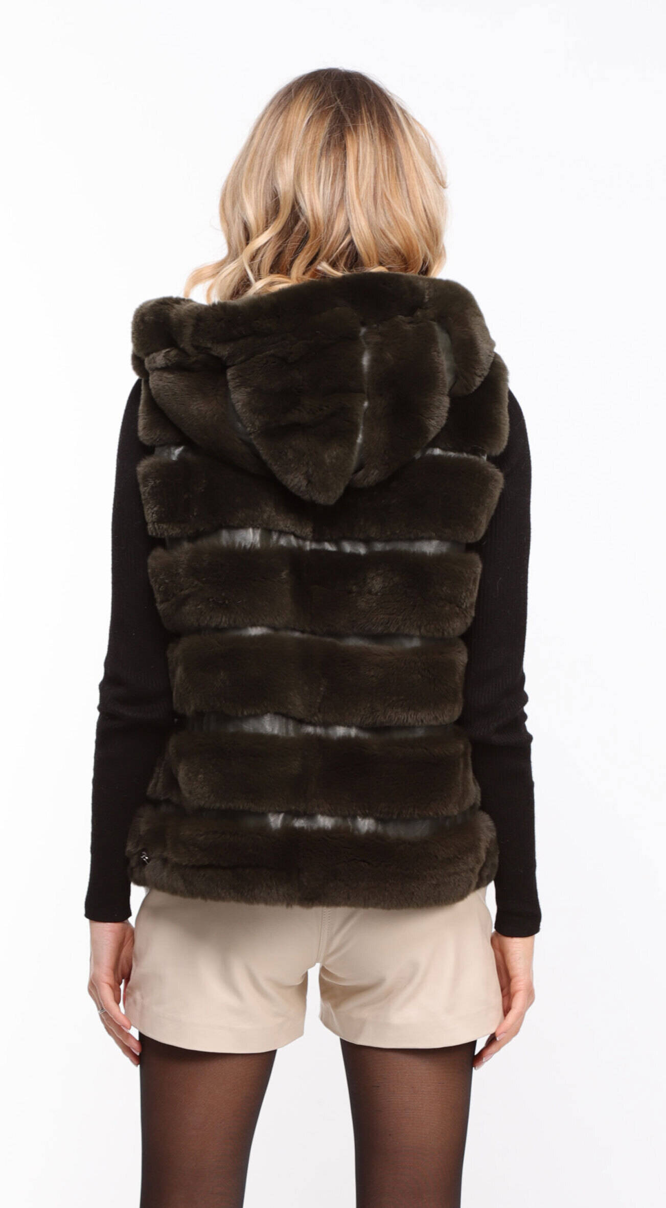 Vêtement en cuir Gilets cuir & fourrure  kaki