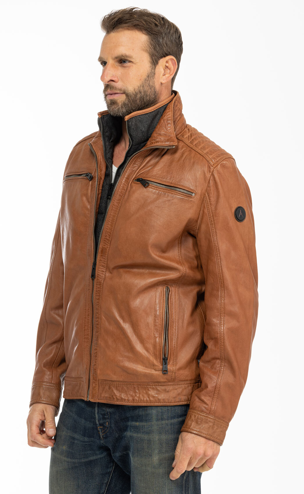 Vêtement en cuir Les bonnes affaires Homme cognac