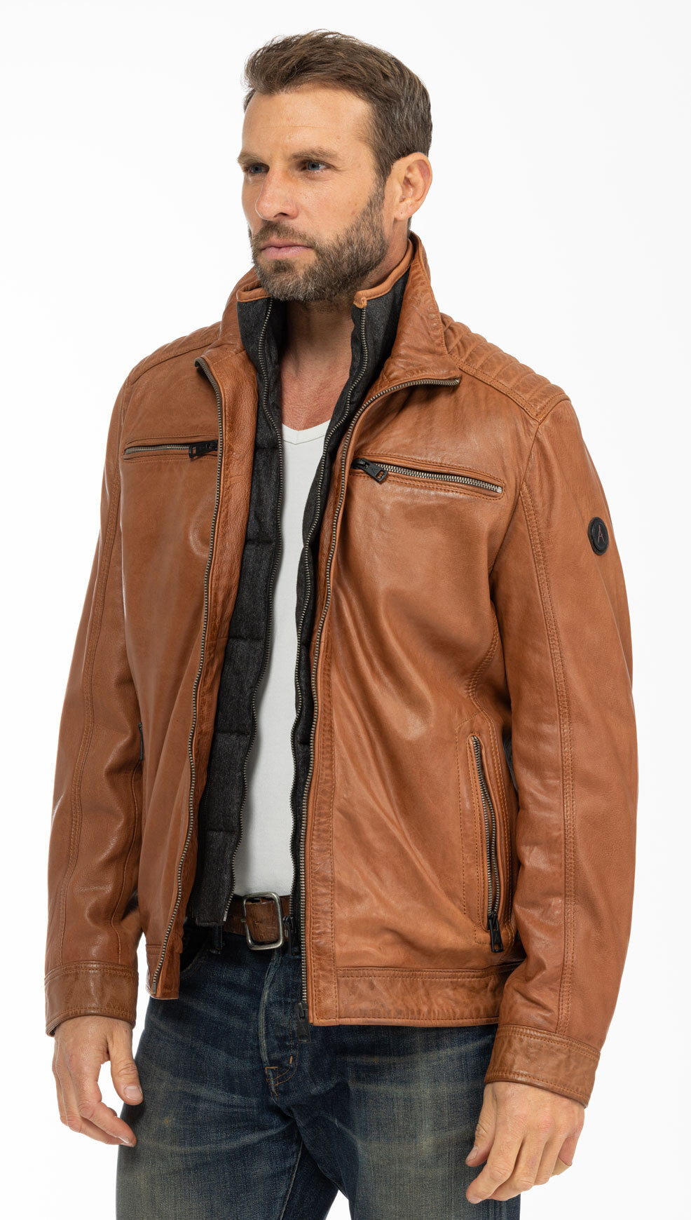 Vêtement en cuir Les bonnes affaires Homme cognac