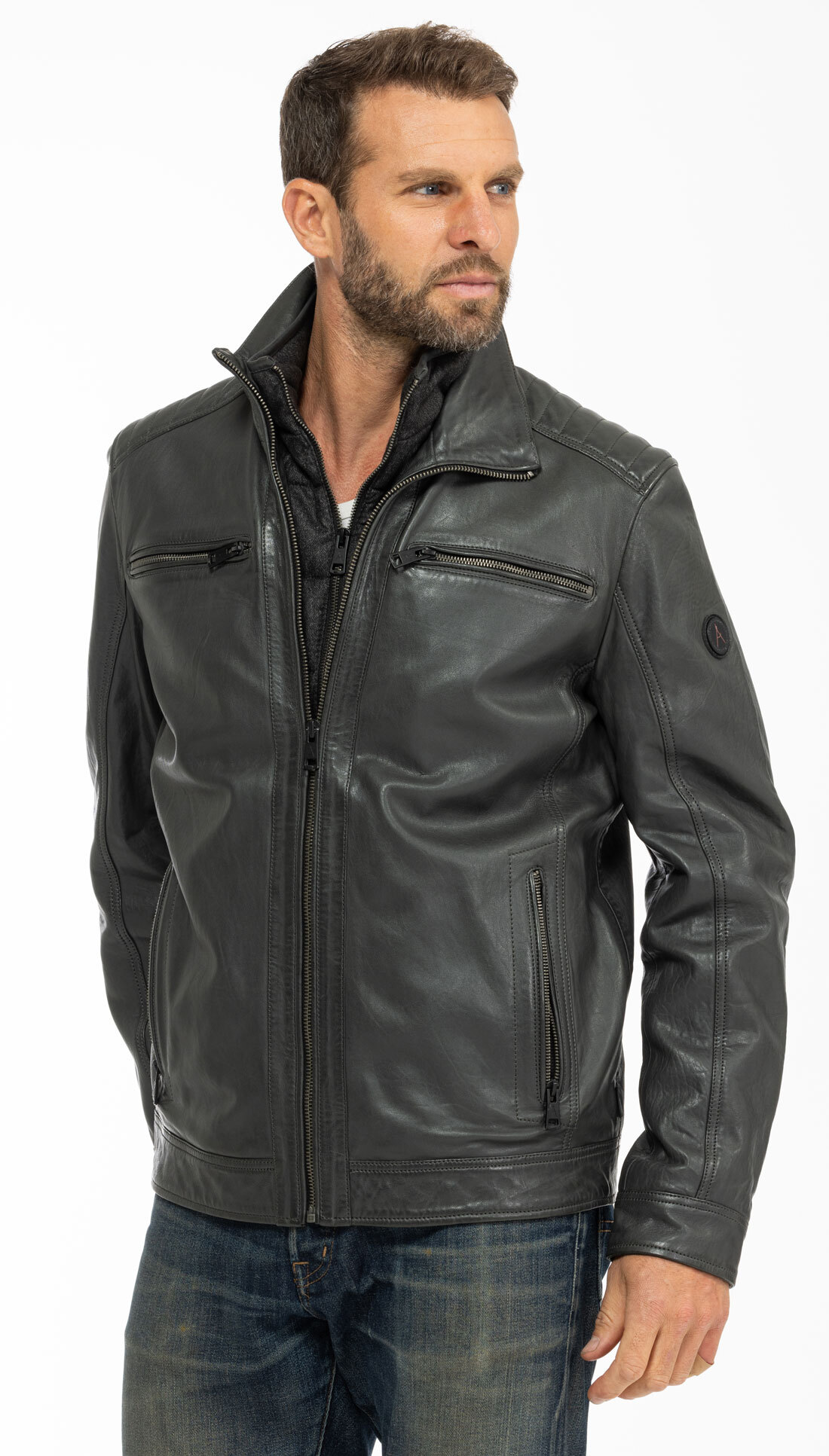 Vêtement en cuir Les bonnes affaires Homme gris