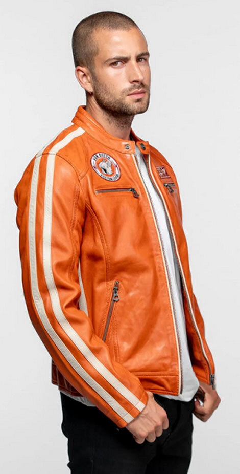 Vêtement en cuir Blousons cuir camel