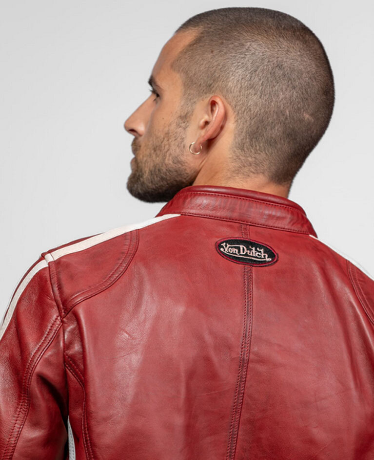 Vêtement en cuir Blousons cuir rouge