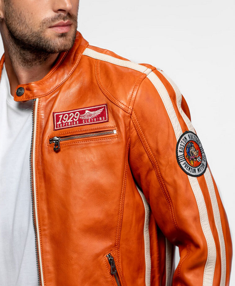 Vêtement en cuir Blousons cuir camel