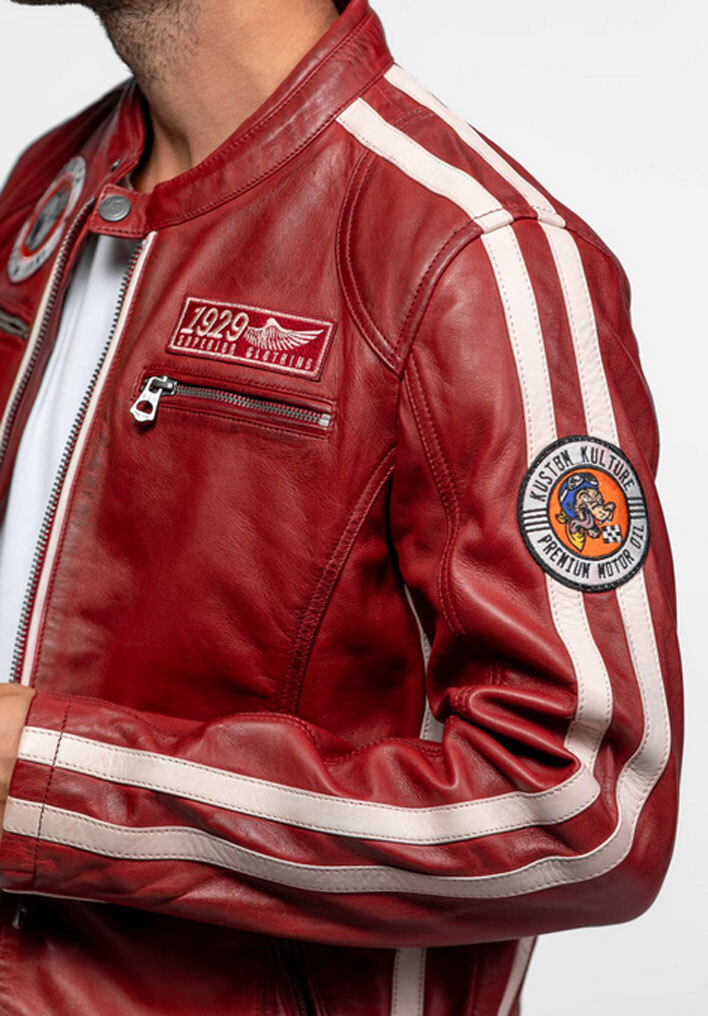 Vêtement en cuir Blousons cuir rouge