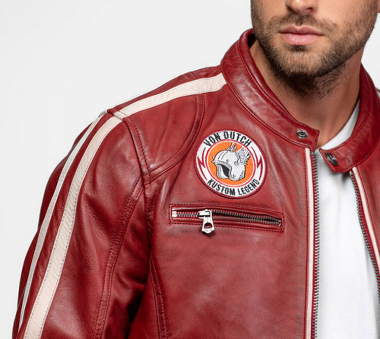 Vêtement en cuir Blousons cuir rouge