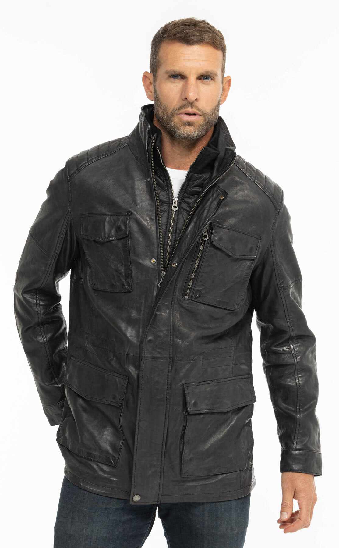 Vêtement en cuir Vestes & Trois Quart cuir noir