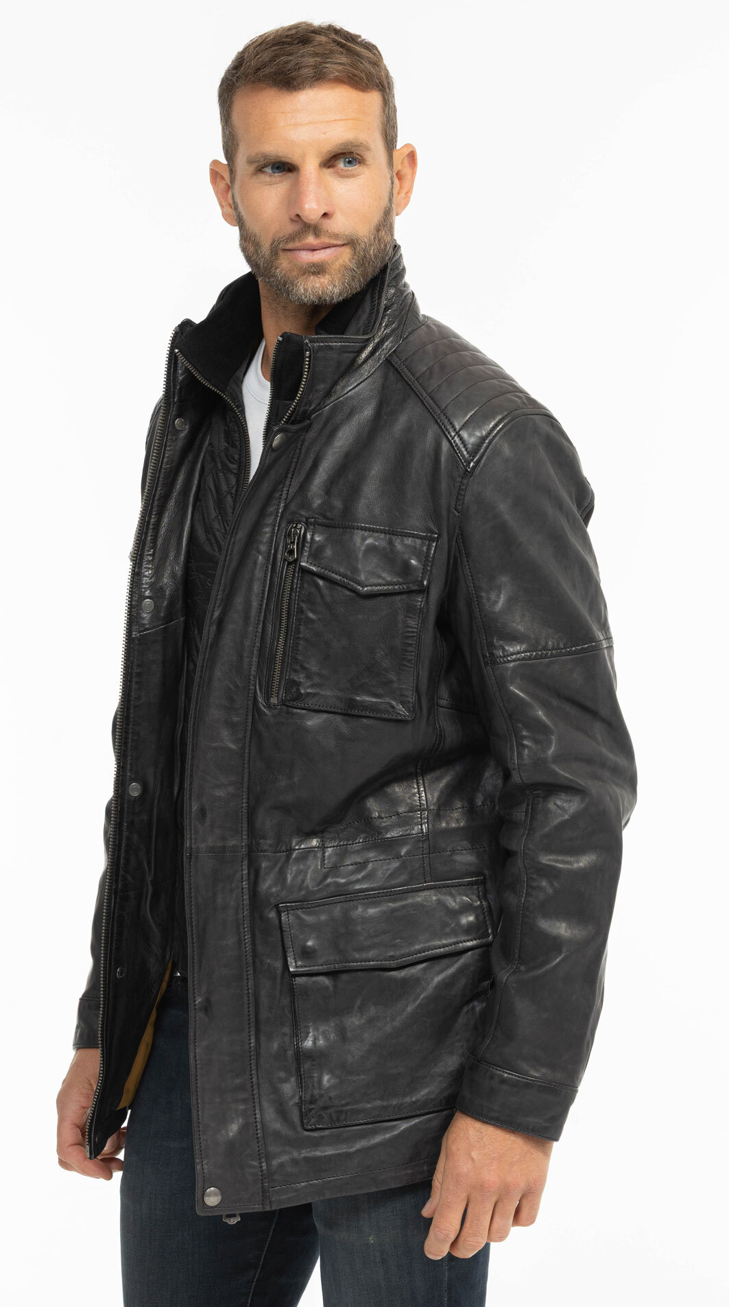 Vêtement en cuir Vestes & Trois Quart cuir noir