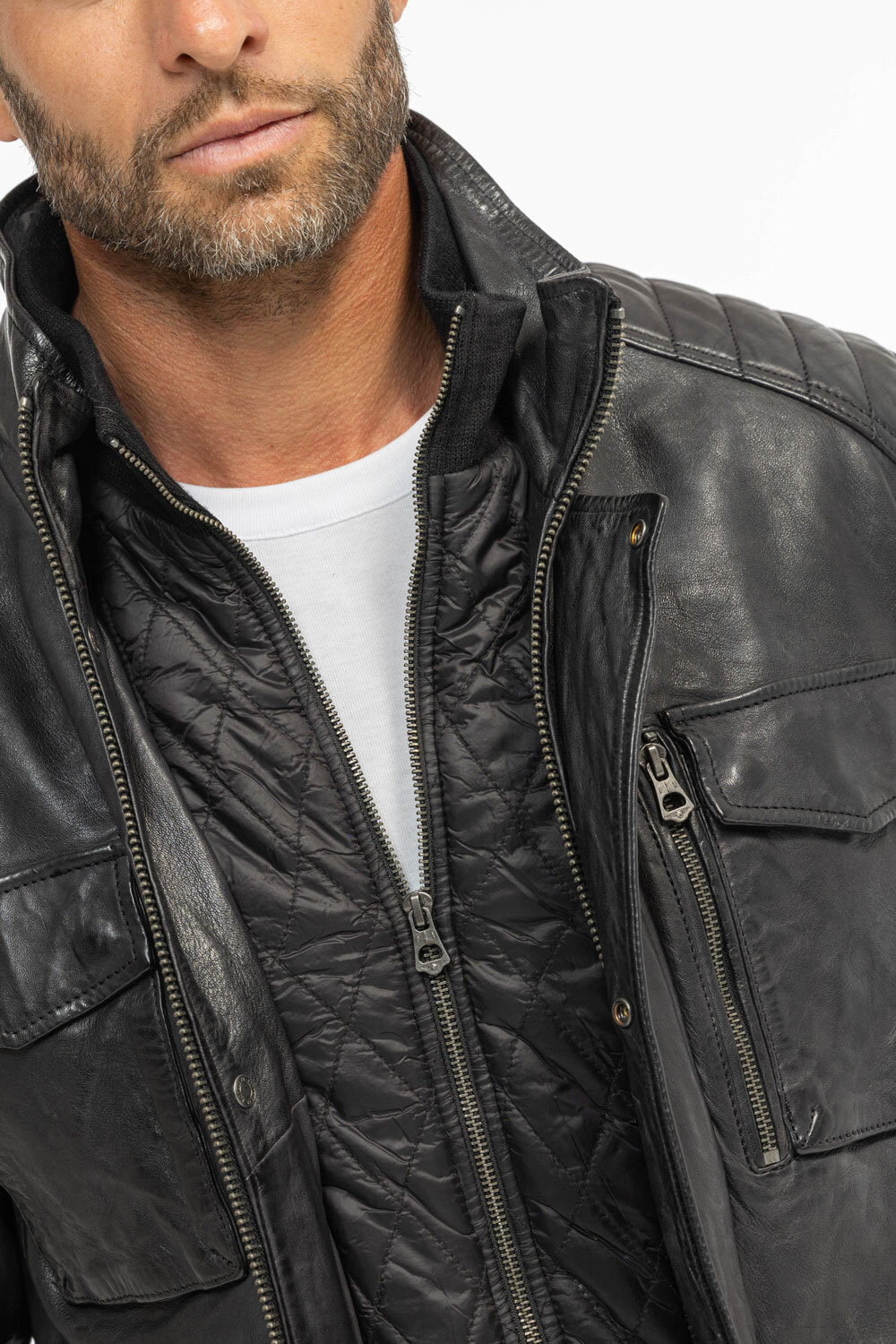 Vêtement en cuir Vestes & Trois Quart cuir noir