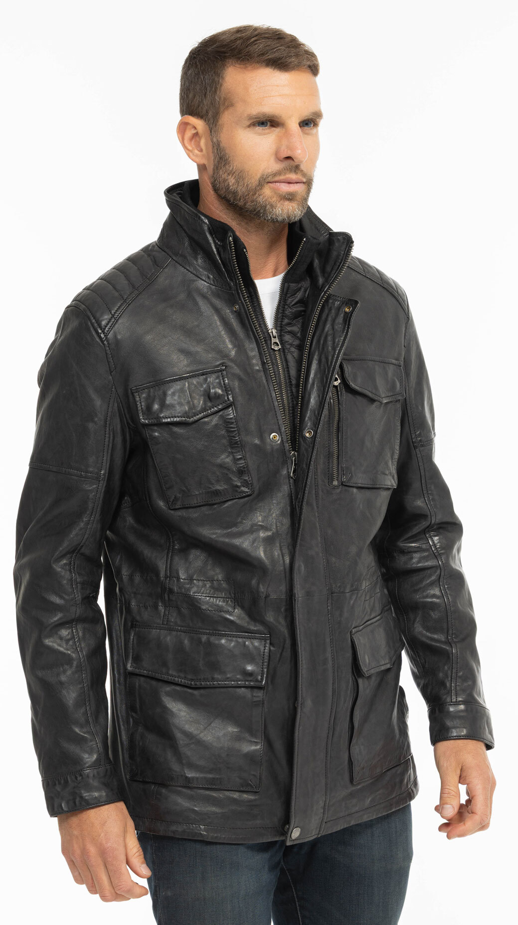 Vêtement en cuir Vestes & Trois Quart cuir noir