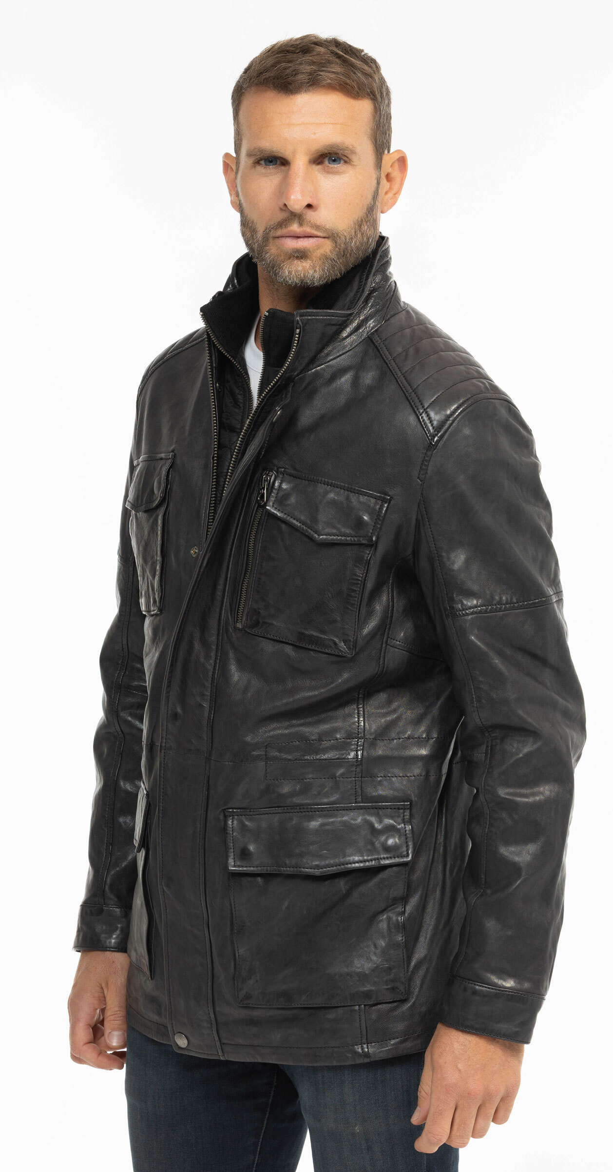 Vêtement en cuir Vestes & Trois Quart cuir noir