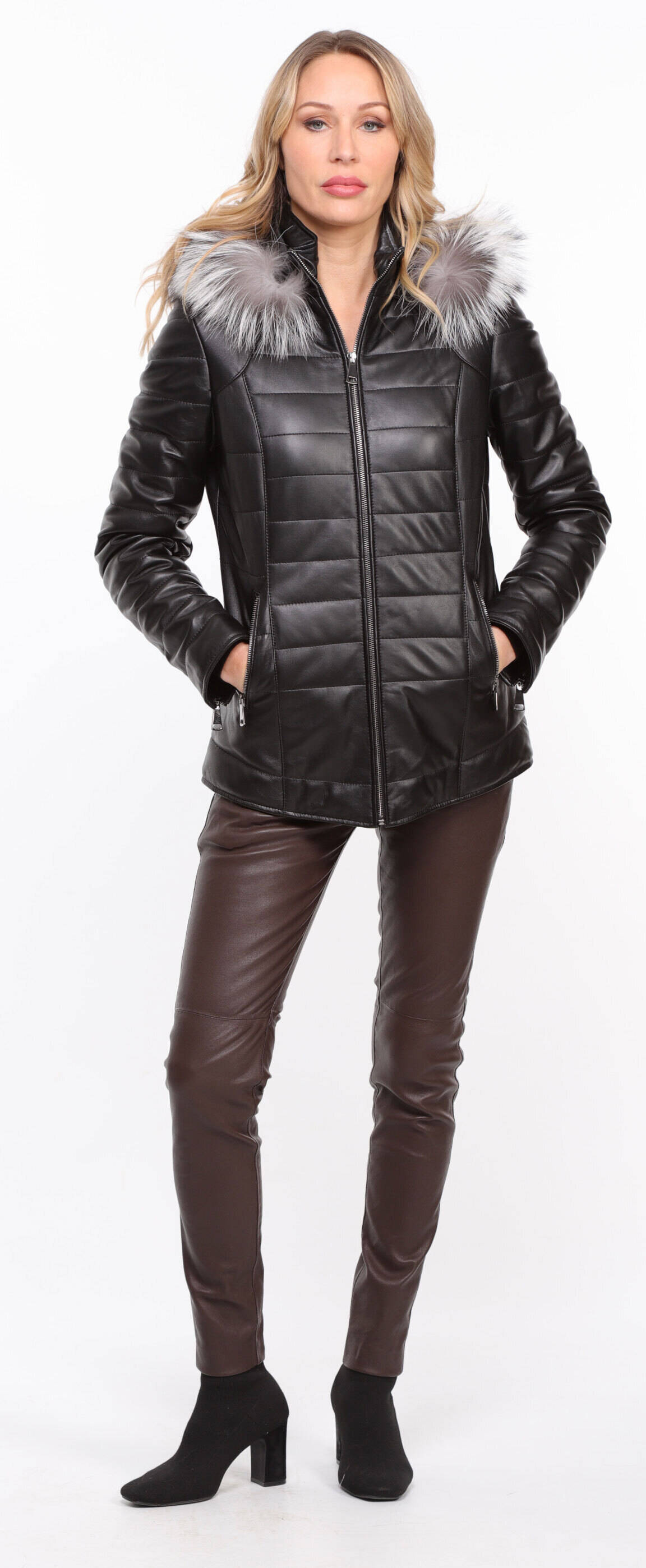 Vêtement en cuir Les bonnes affaires Femme noir