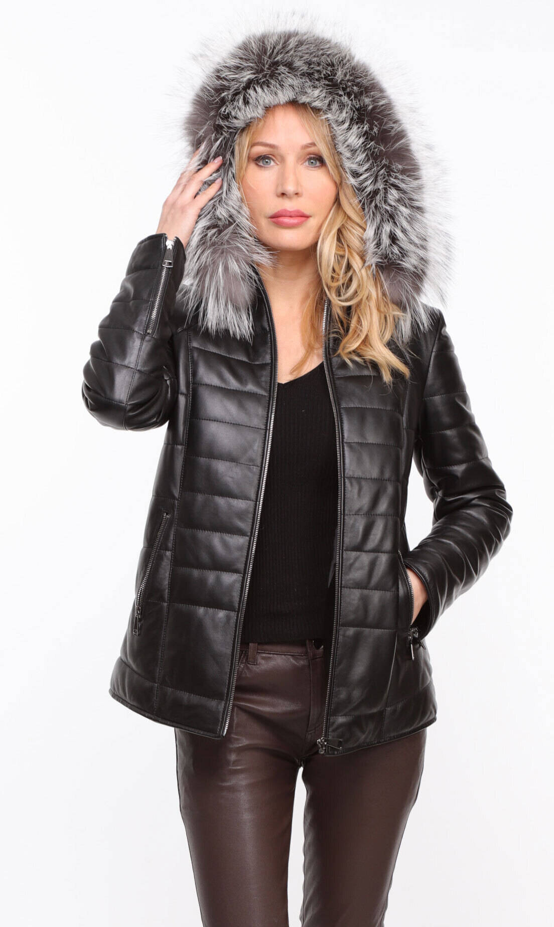 Vêtement en cuir Les bonnes affaires Femme noir