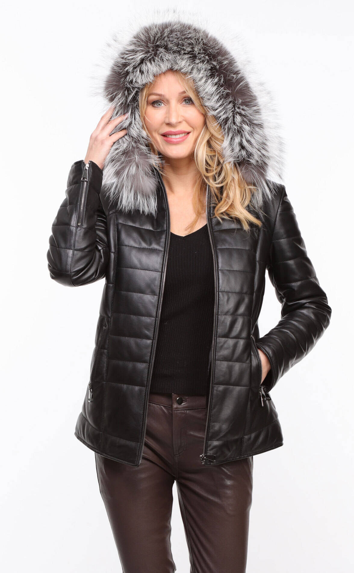 Vêtement en cuir Les bonnes affaires Femme noir