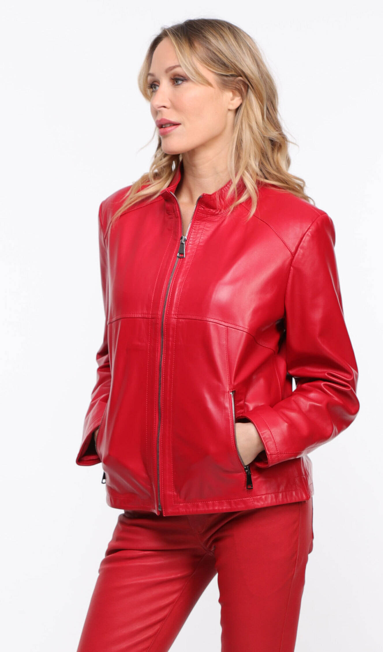 Vêtement en cuir Blousons cuir rouge