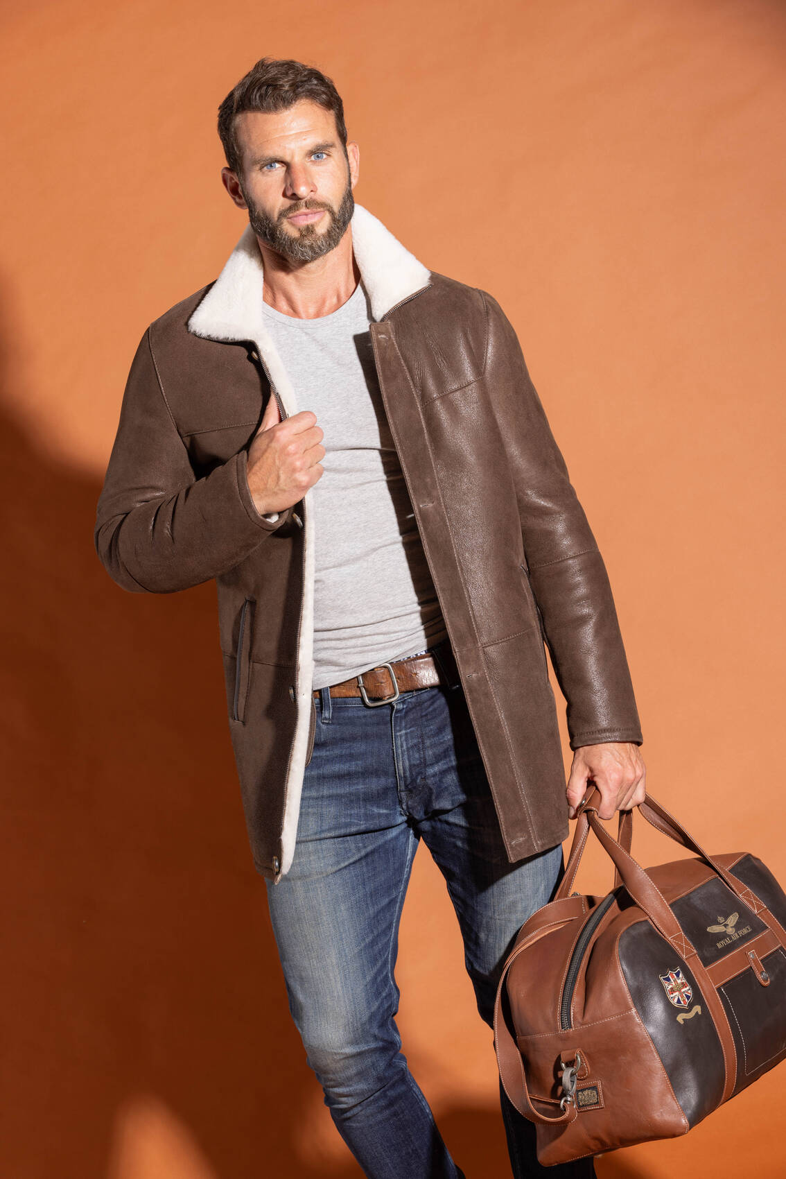 Vêtement en cuir Vestes & Trois Quart cuir marron