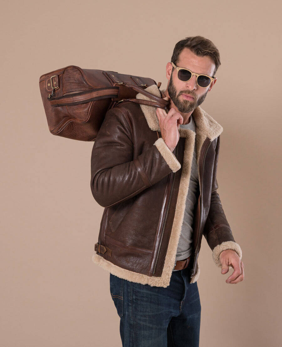 Vêtement en cuir Maroquinerie homme cognac