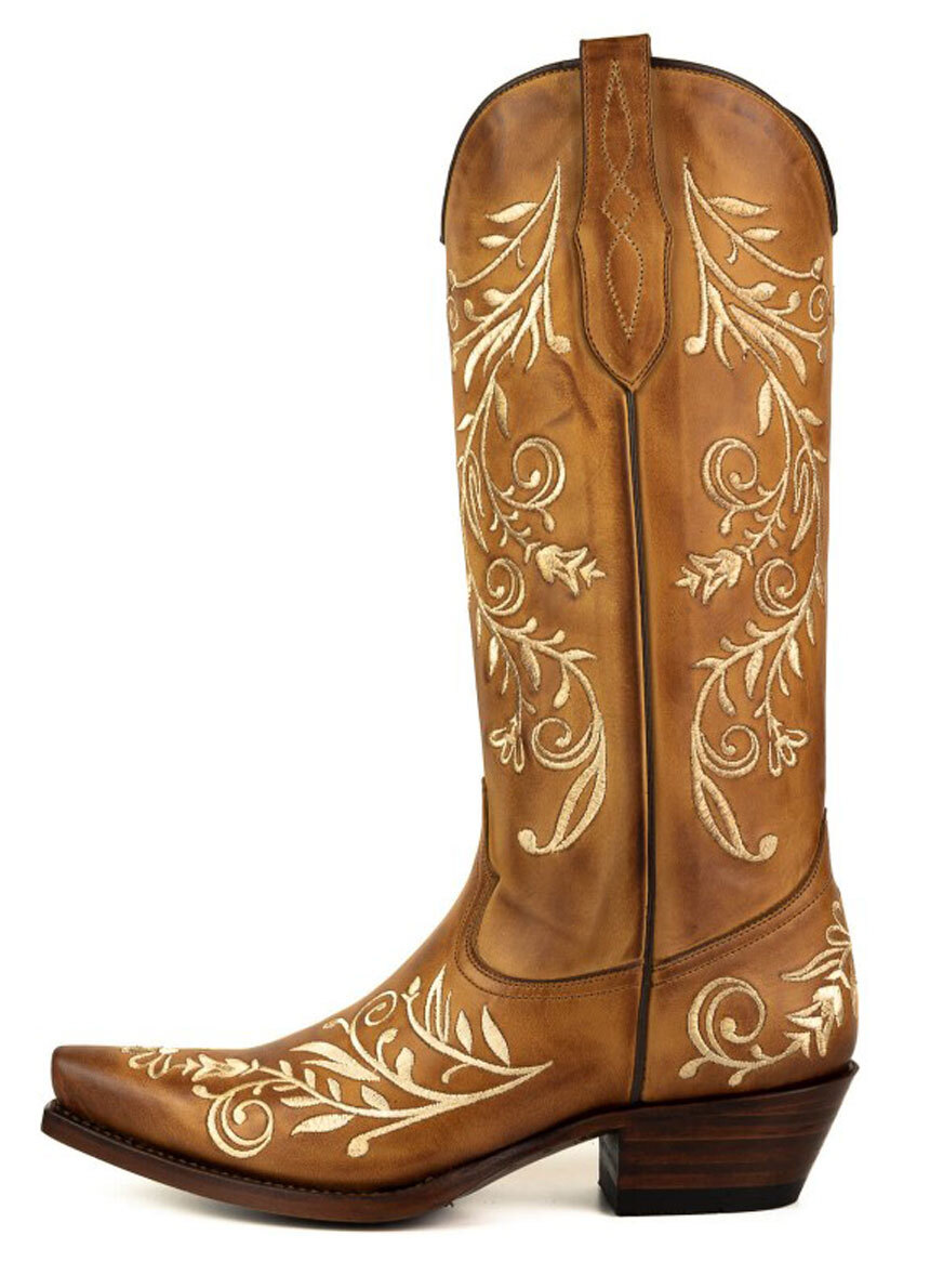 Vêtement en cuir Santiags femme cognac