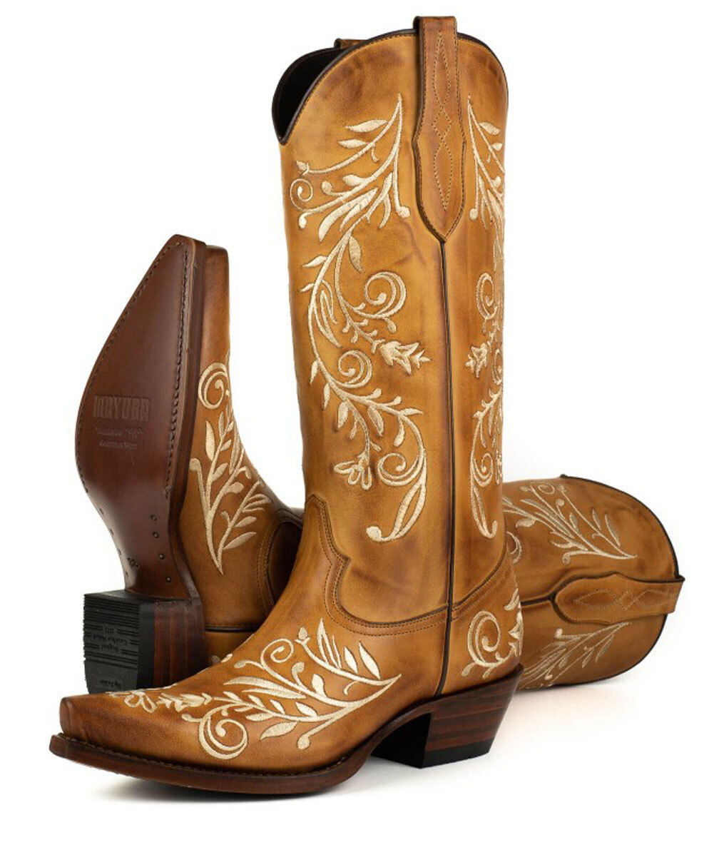 Vêtement en cuir Santiags femme cognac