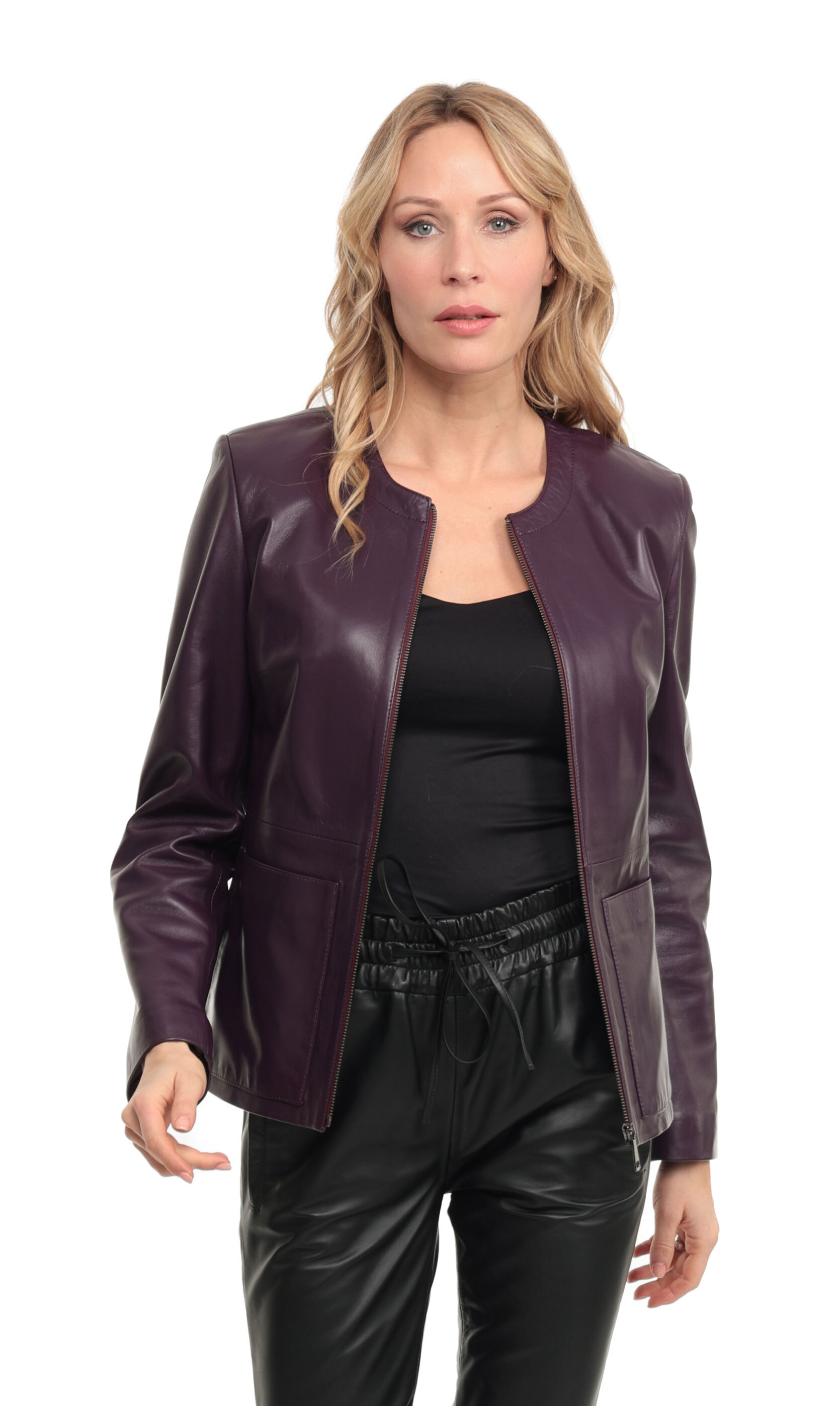 Vêtement en cuir Blousons cuir violet