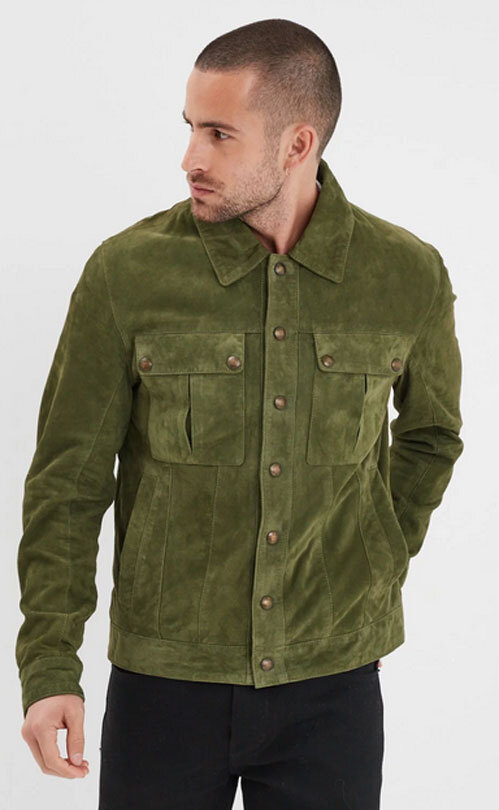 Vêtement en cuir Blousons cuir vert