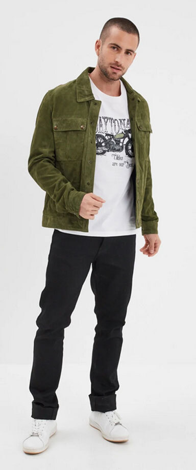 Vêtement en cuir Blousons cuir vert