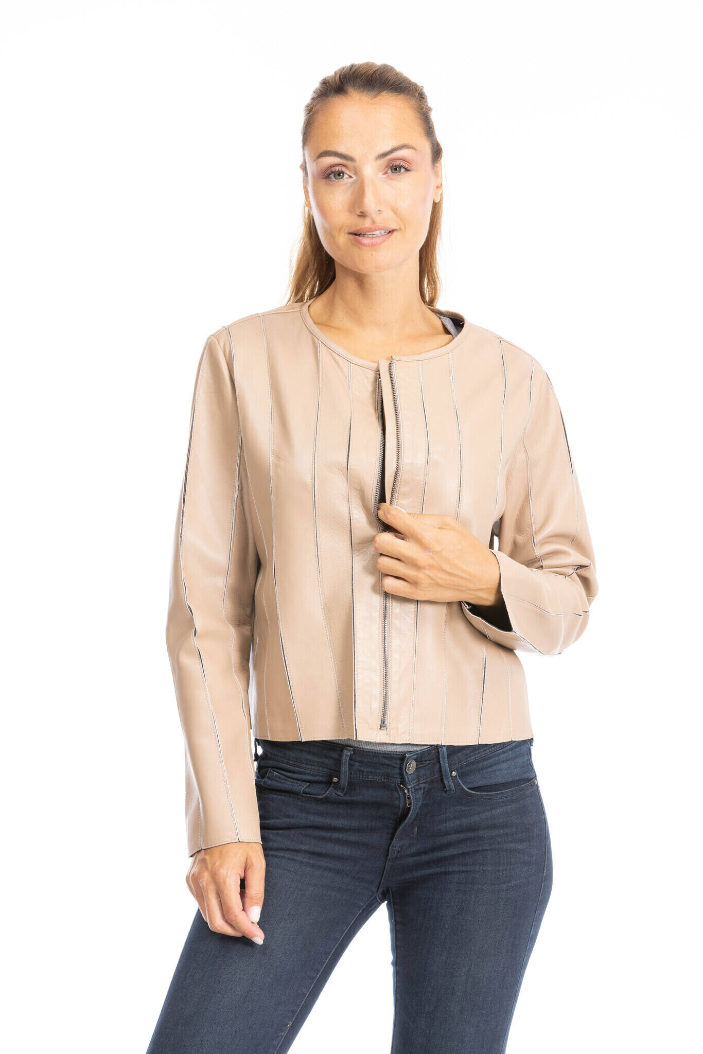 Vêtement en cuir Les bonnes affaires Femme beige