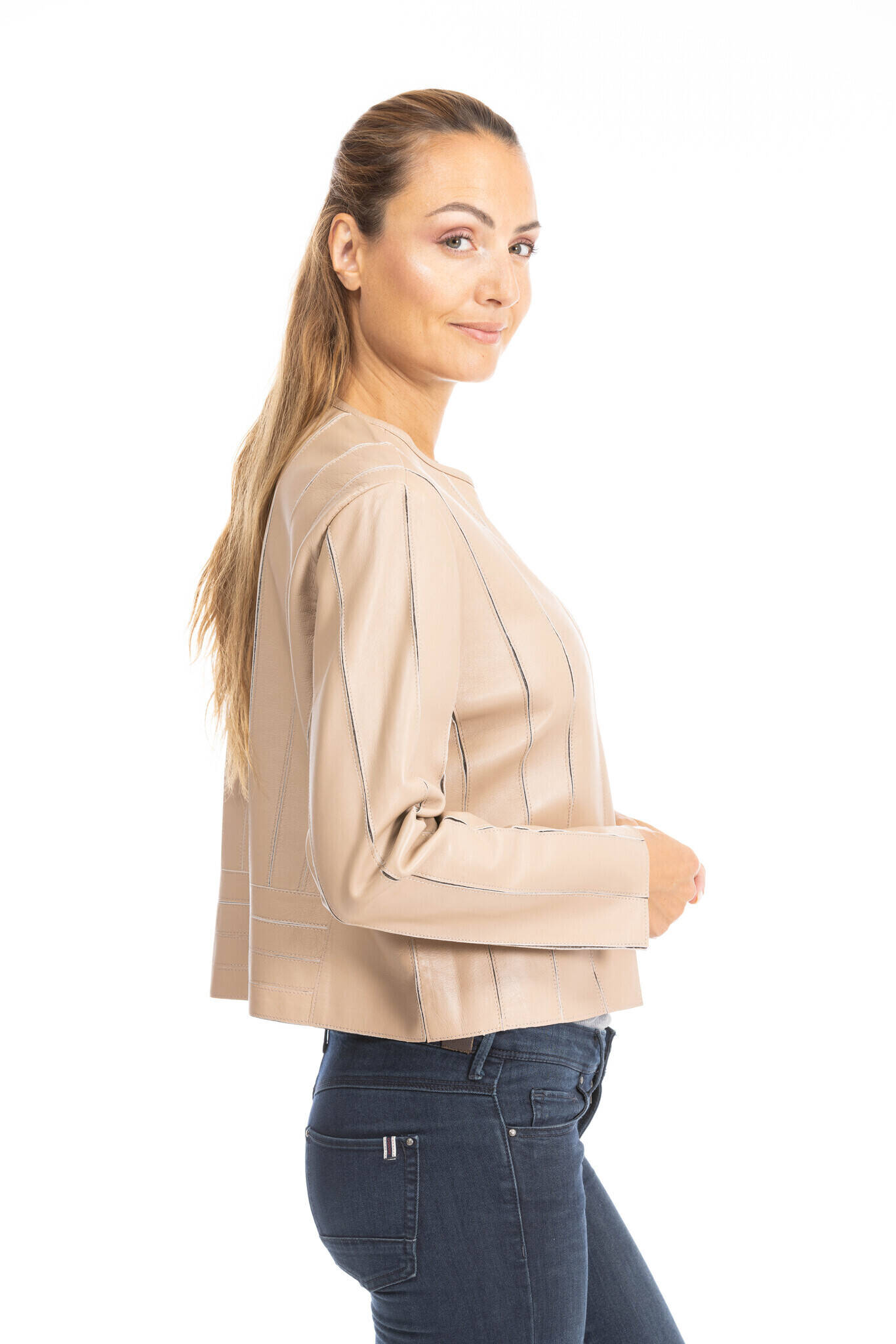 Vêtement en cuir Les bonnes affaires Femme beige