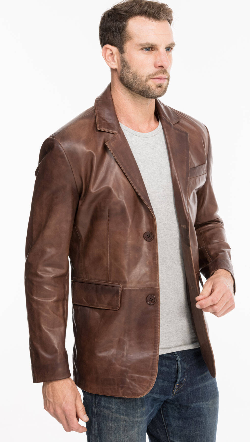 Vêtement en cuir Vestes & Trois Quart cuir marron